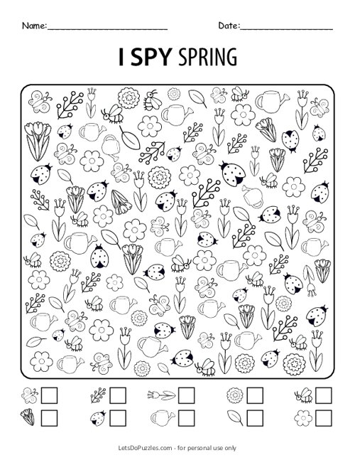 Free Printable I Spy Spring Activity For Kids 44 OFF
