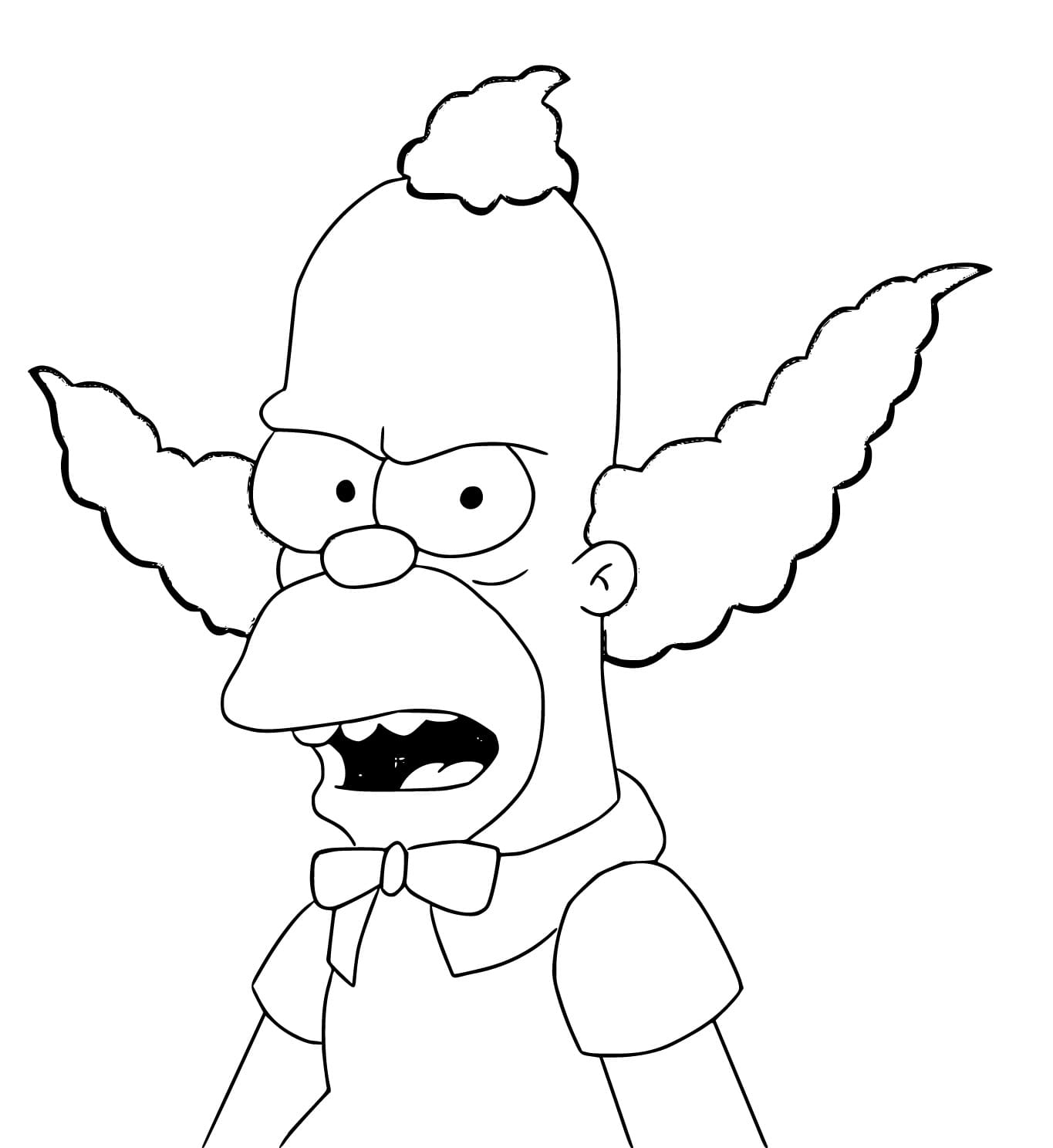Free Printable Krusty The Clown Coloring Page Download Print Or Free Printable Krusty The Clown Coloring Page Download Print Or