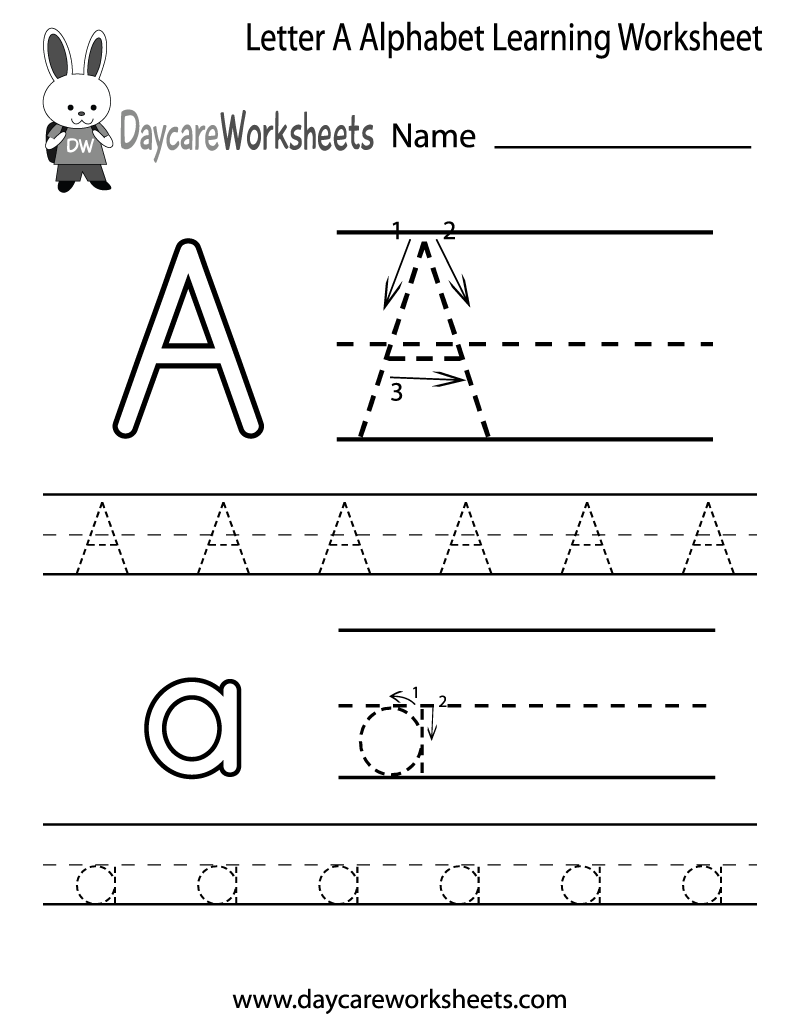 Free Printable Letter A Alphabet Learning Worksheet For Preschool Free Printable Letter A Alphabet Learning Worksheet For Preschool