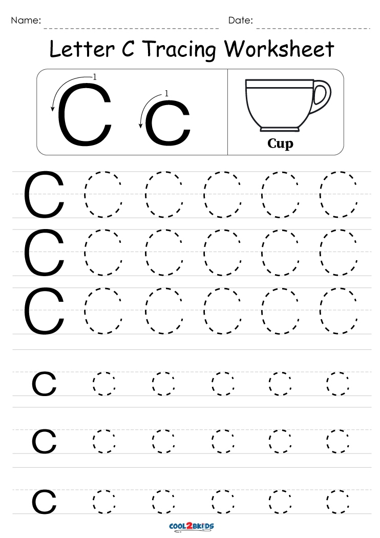 Free Printable Letter C Tracing Worksheets Free Printable Letter C Tracing Worksheets