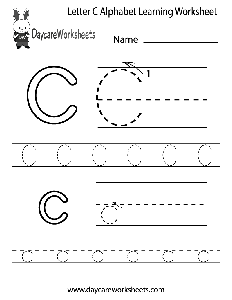 printable letter c worksheets