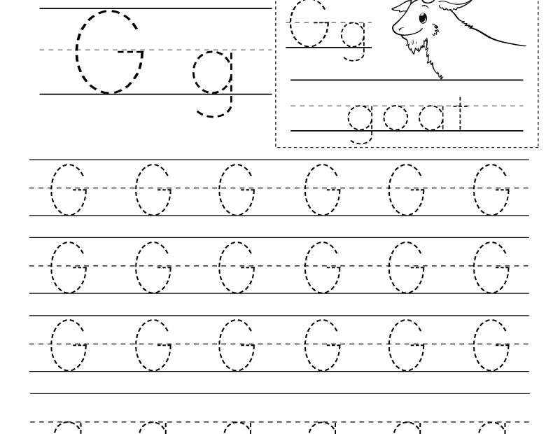 Free Printable Letter G Writing Practice Worksheet