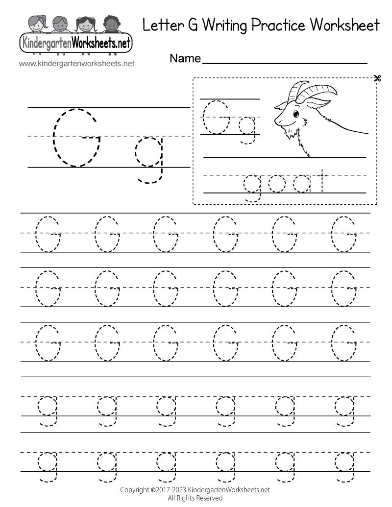 Free Printable Letter G Writing Practice Worksheet For Kindergarten Free Printable Letter G Writing Practice Worksheet For Kindergarten