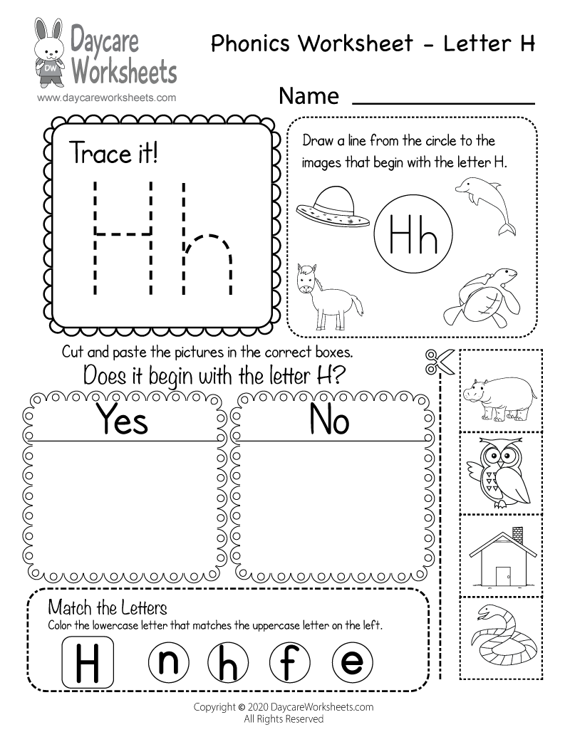 Free Printable Letter H Beginning Sounds Phonics Worksheet For Preschool Free Printable Letter H Beginning Sounds Phonics Worksheet For Preschool