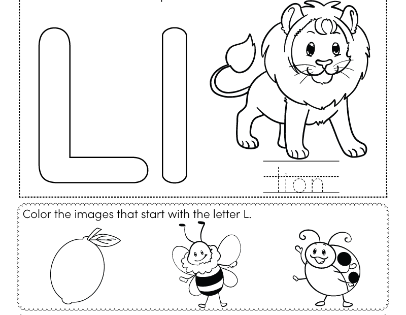 Free Printable Letter L Coloring Worksheet