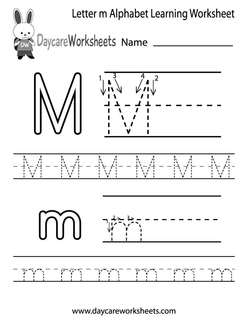 Free Printable Letter M Alphabet Learning Worksheet For Preschool Free Printable Letter M Alphabet Learning Worksheet For Preschool