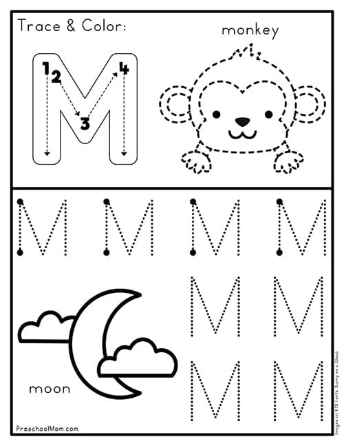 printable letter m worksheet