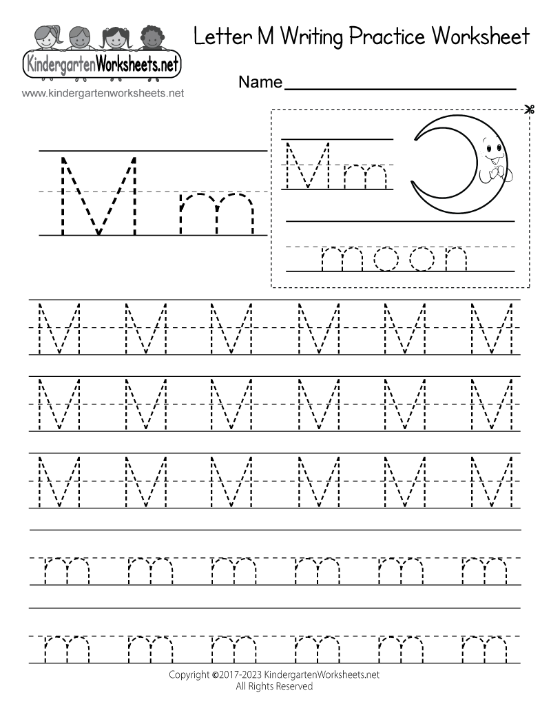 Free Printable Letter M Writing Practice Worksheet For Kindergarten Free Printable Letter M Writing Practice Worksheet For Kindergarten