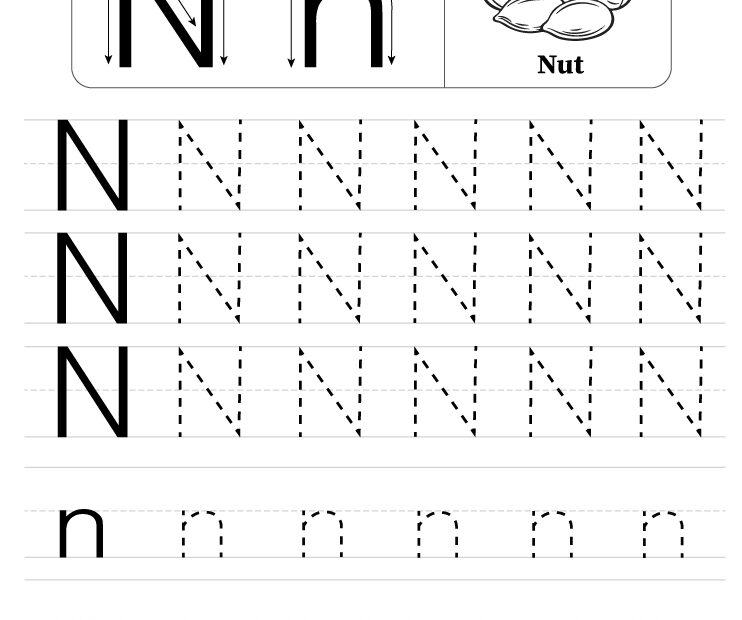 Free Printable Letter N Tracing Worksheets Letter Tracing Worksheets