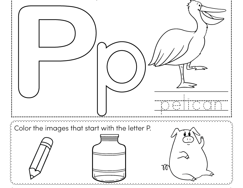 Free Printable Letter P Coloring Worksheet
