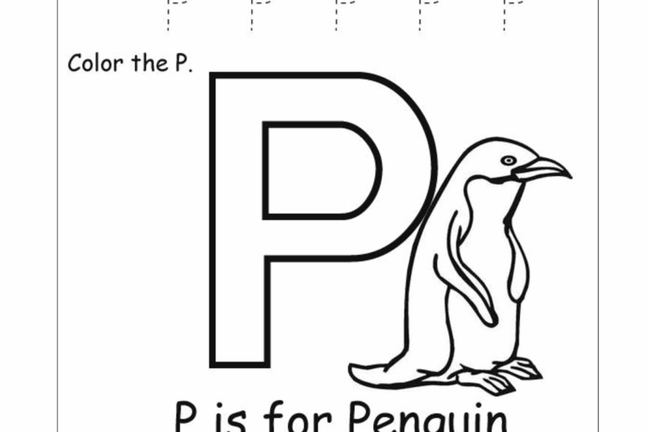 Free Printable Letter P Coloring Worksheet For Kindergarten Free