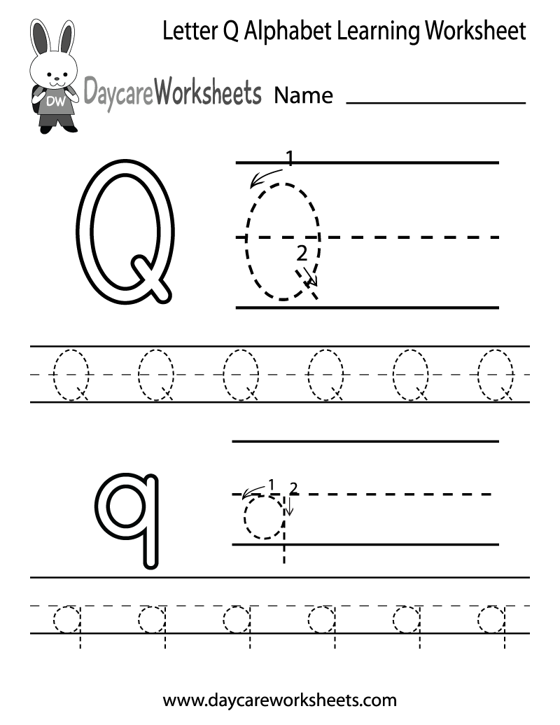 Free Printable Letter Q Alphabet Learning Worksheet For Preschool Free Printable Letter Q Alphabet Learning Worksheet For Preschool