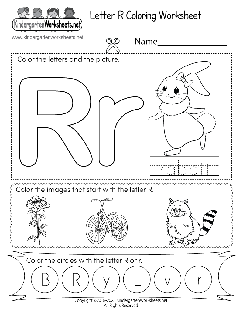 Free Printable Letter R Coloring Worksheet