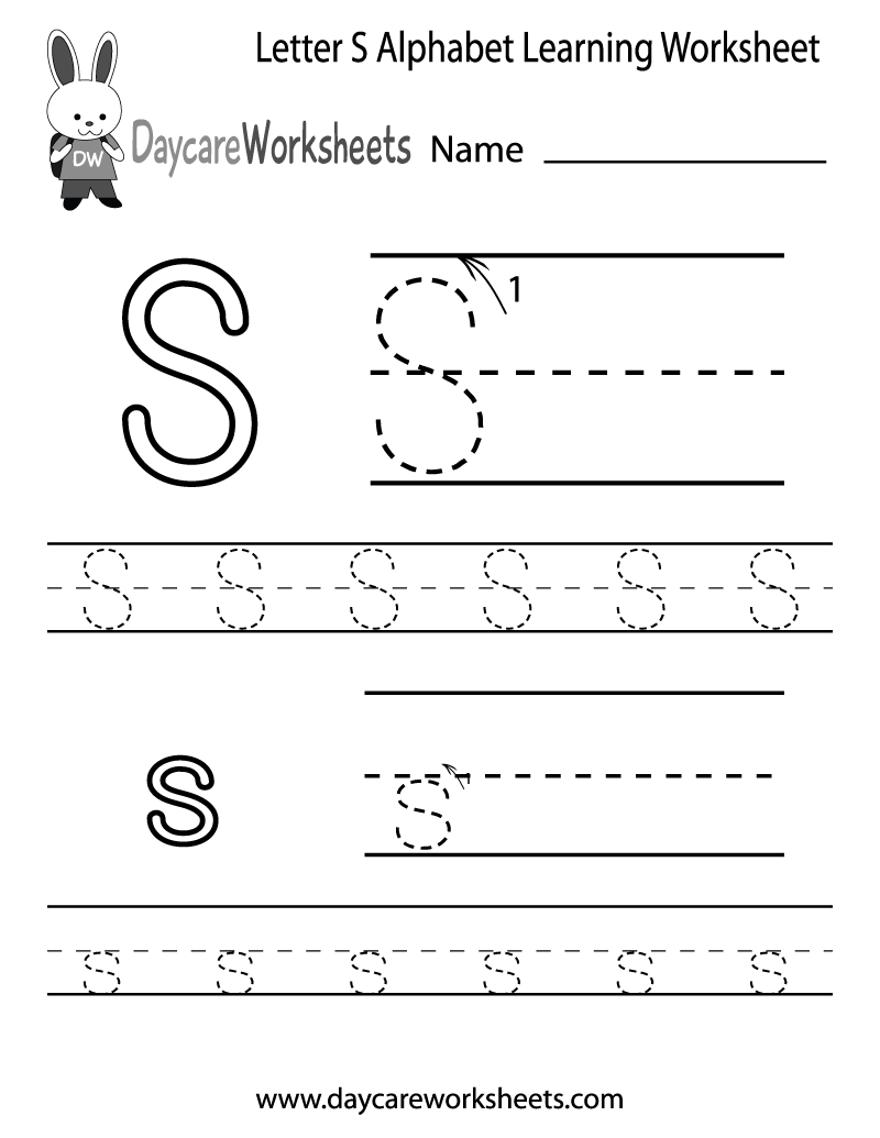 Free Printable Letter S Alphabet Learning Worksheet For Preschool Free Printable Letter S Alphabet Learning Worksheet For Preschool