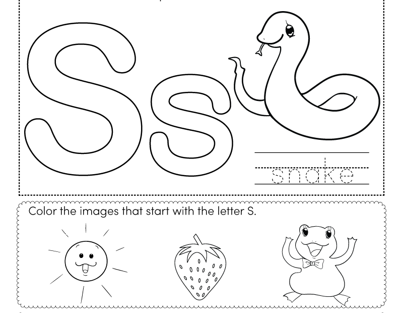 Free Printable Letter S Coloring Worksheet