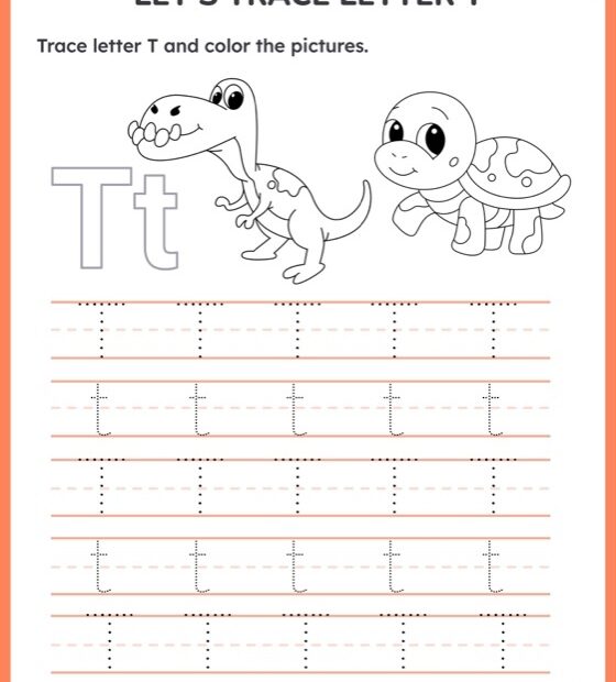 Free Printable Letter T Tracing Worksheets Infoupdate