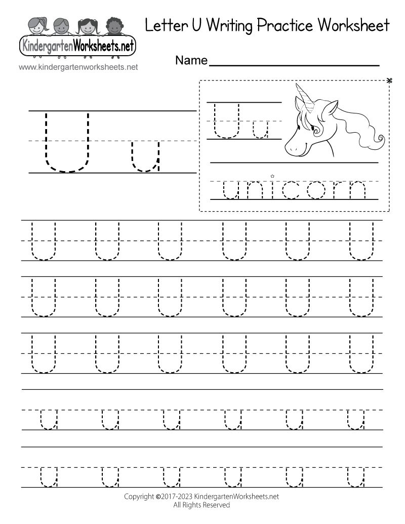 Free Printable Letter U Writing Practice Worksheet For Kindergarten Free Printable Letter U Writing Practice Worksheet For Kindergarten