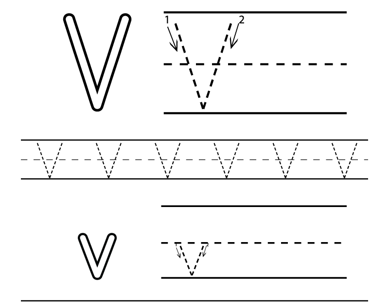 Free Printable Letter V Alphabet Learning Worksheet For Preschool