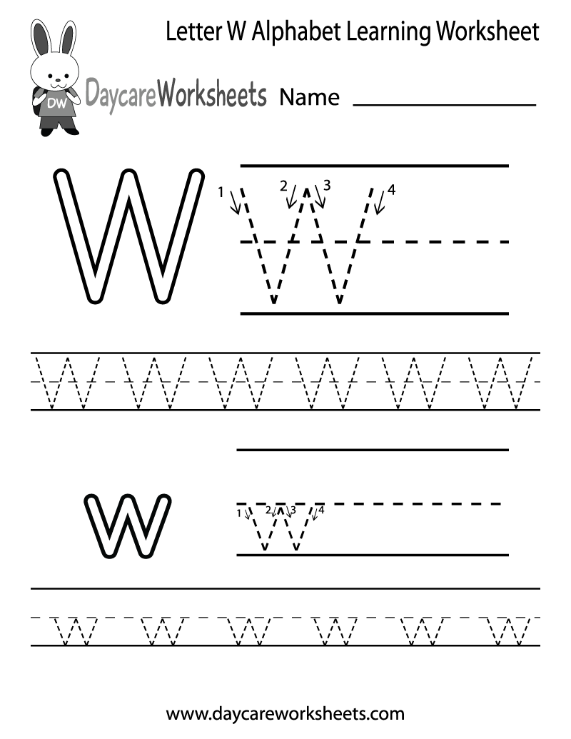 Free Printable Letter W Alphabet Learning Worksheet For Preschool Free Printable Letter W Alphabet Learning Worksheet For Preschool