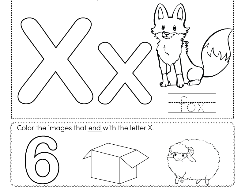 Free Printable Letter X Coloring Worksheet