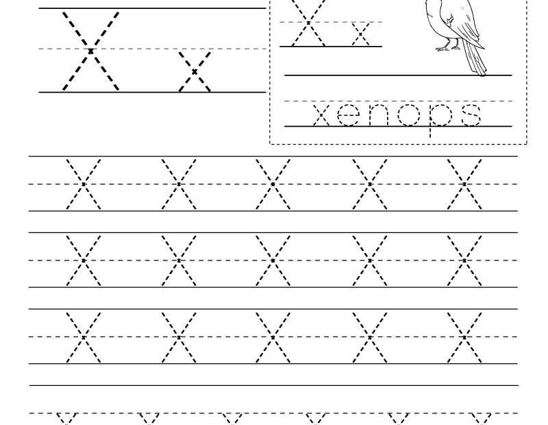 Free Printable Letter X Writing Practice Worksheet For Kindergarten