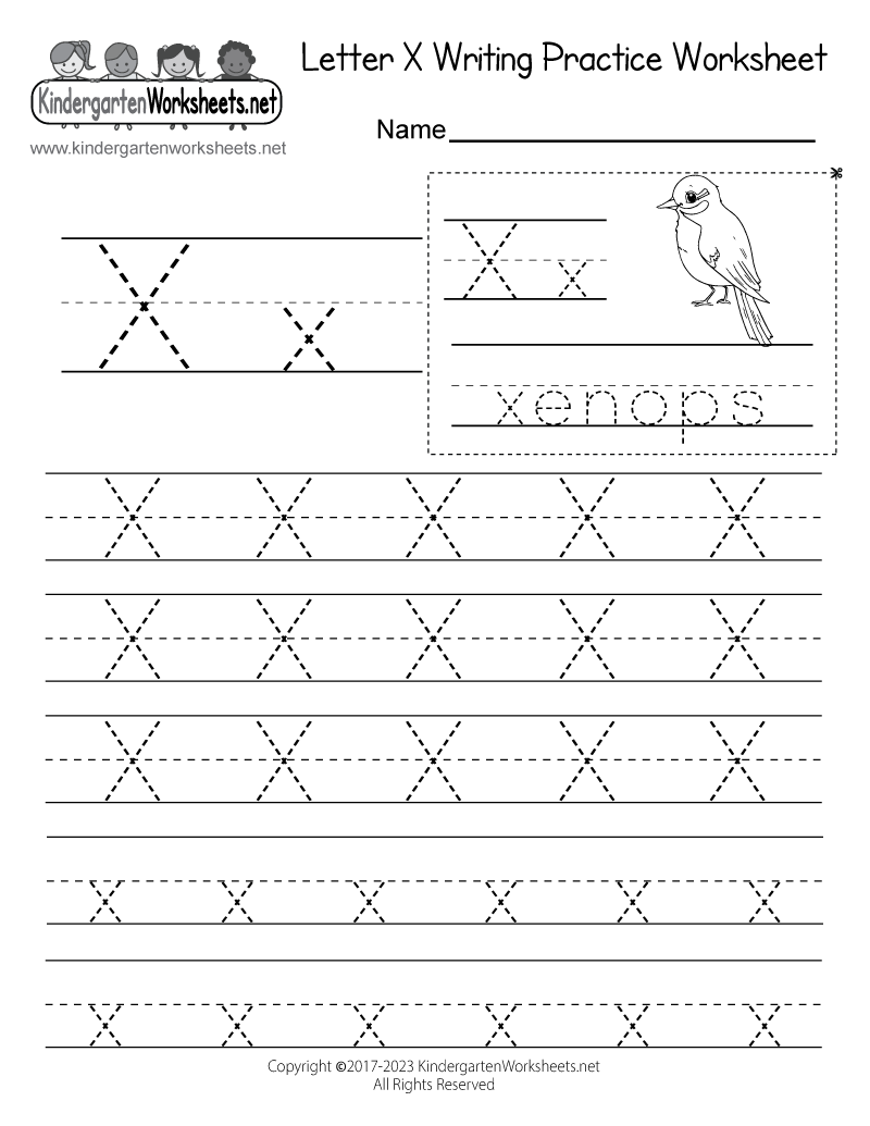 Free Printable Letter X Writing Practice Worksheet For Kindergarten Free Printable Letter X Writing Practice Worksheet For Kindergarten