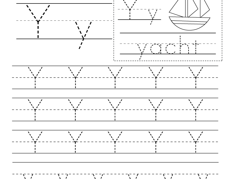 Free Printable Letter Y Writing Practice Worksheet For Kindergarten