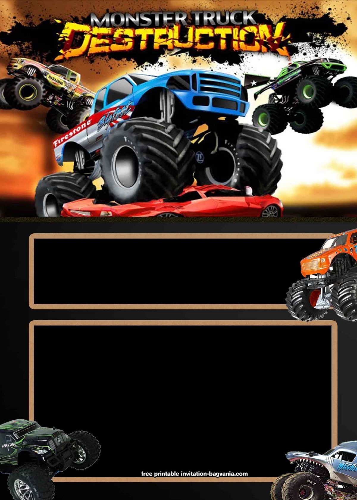 FREE Printable Monster Truck Birthday Invitation Templates FREE FREE Printable Monster Truck Birthday Invitation Templates FREE