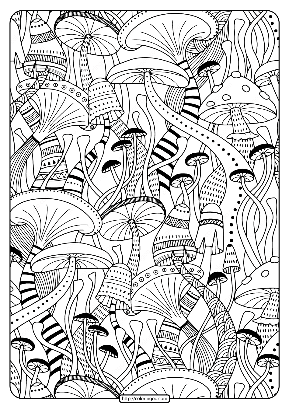 Free Printable Mushrooms Adult Coloring Book Free Printable Mushrooms Adult Coloring Book