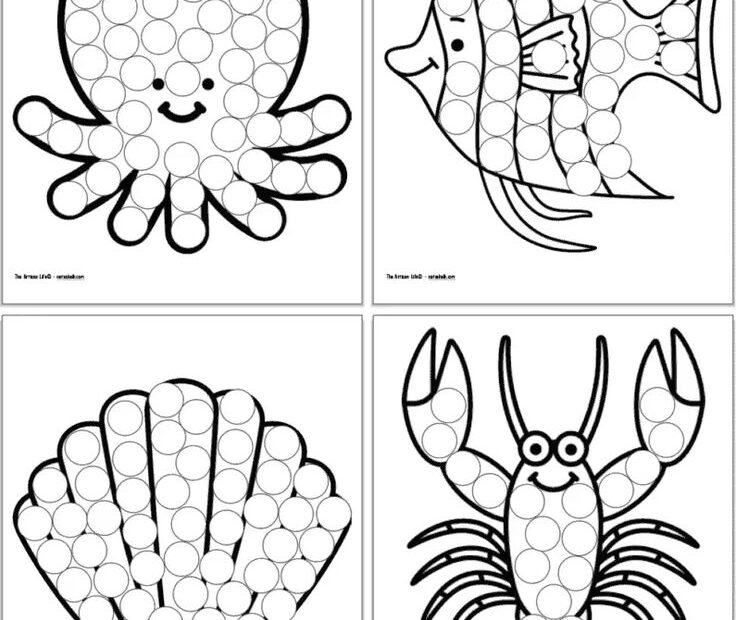 Free Printable Ocean Animals Dot It Marker Pages Ocean Activities