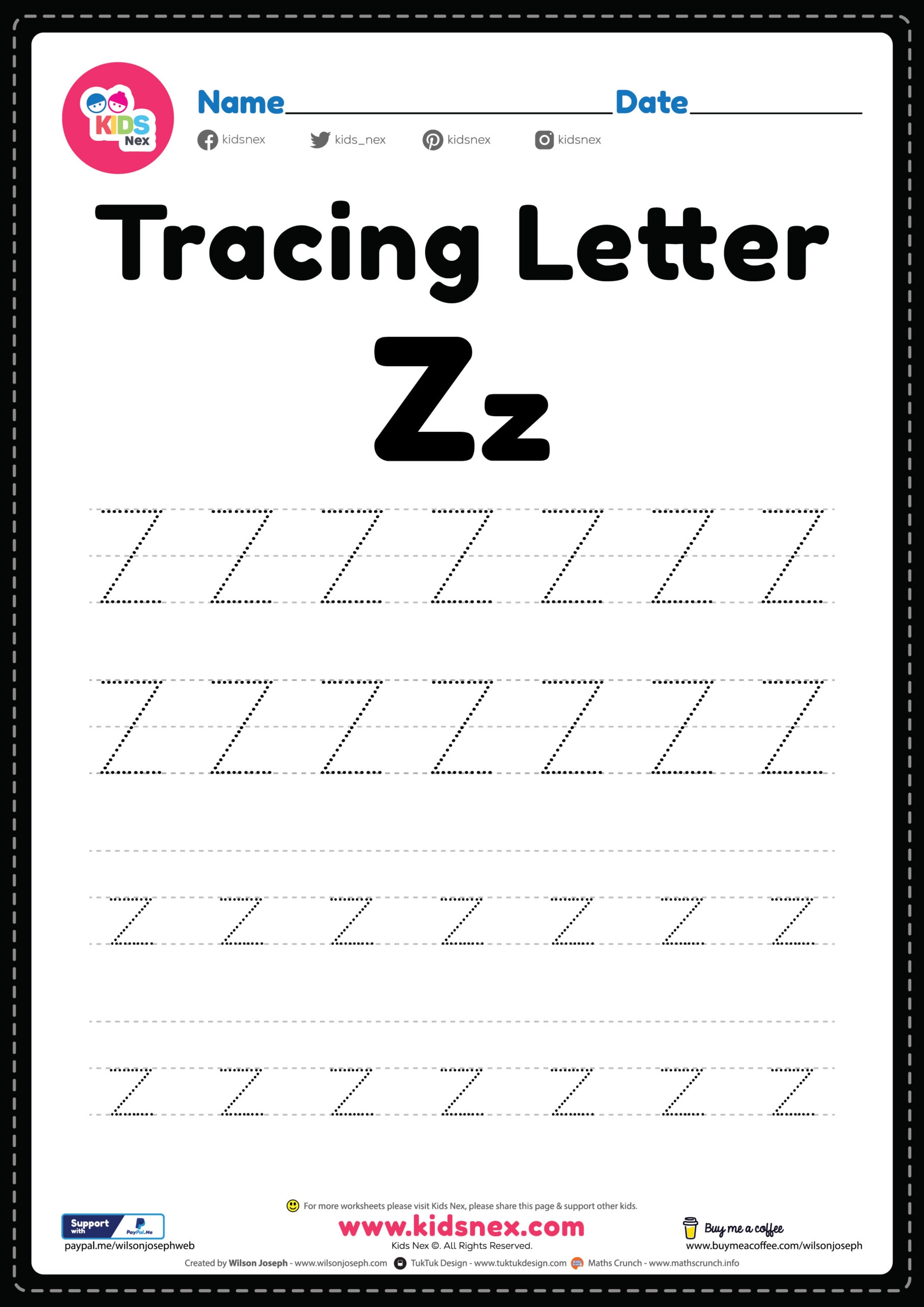 Free Printable PDF Tracing Letter Z Alphabet Worksheet Free Printable PDF Tracing Letter Z Alphabet Worksheet