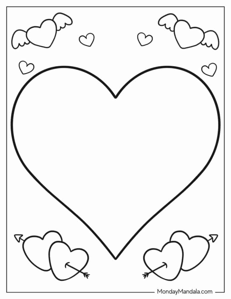 Free Printable Plain Heart Coloring Sheets Free Coloring Sheet 