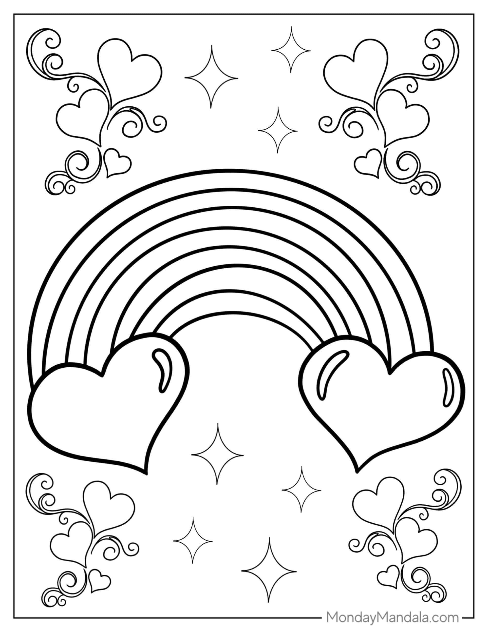 printable rainbow coloring page