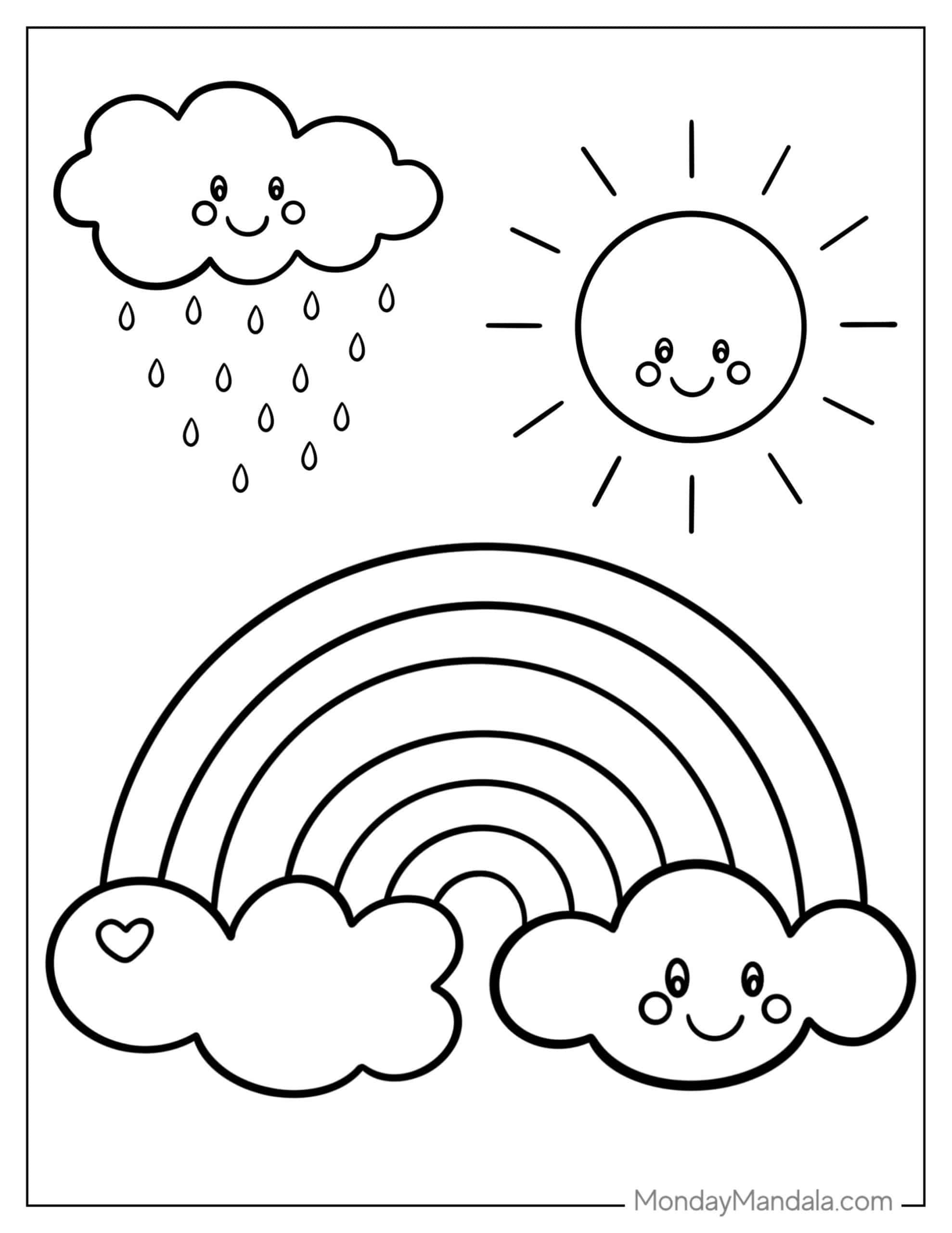 Free Printable Rainbow Colouring Pages Printable Summer Activities