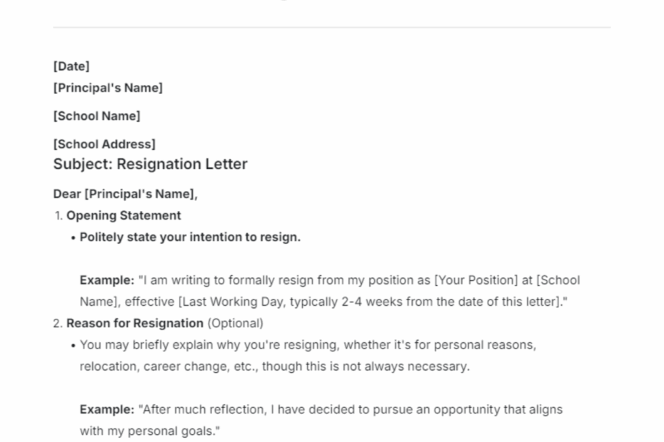 Free Printable Resignation Letter Exles Infoupdate