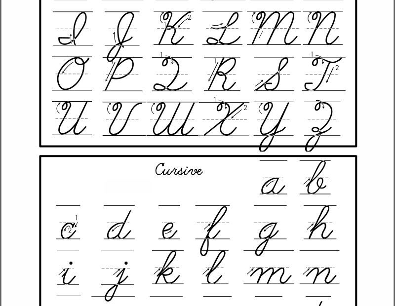Free Printable Traceable Cursive Alphabet Tracing Worksheets