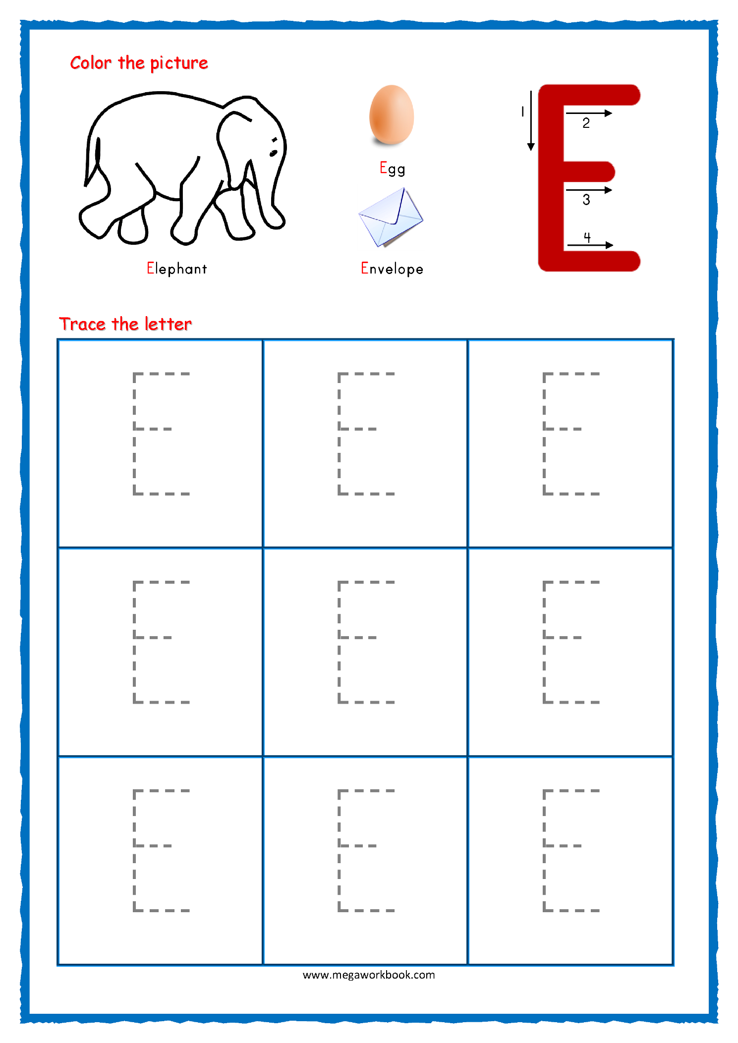 Free Printable Traceable Letter E Free Printable Traceable Letter E