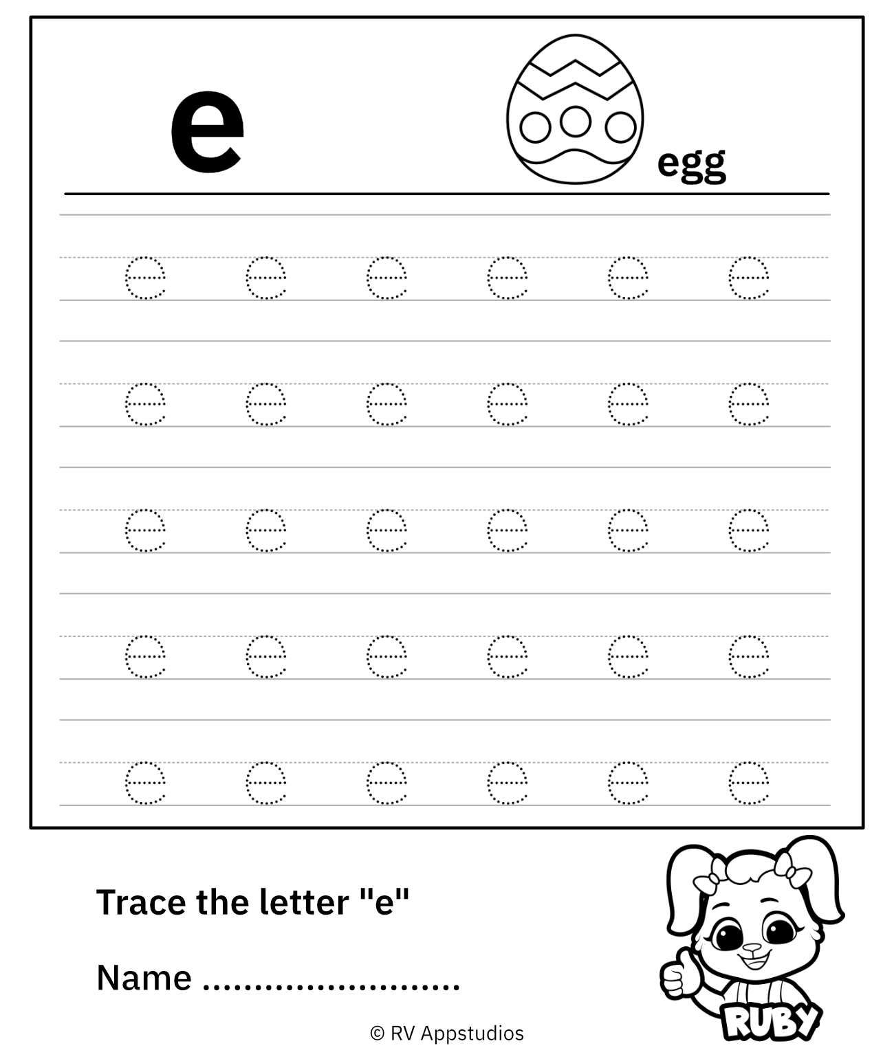 printable traceable letter e printable traceable letter e
