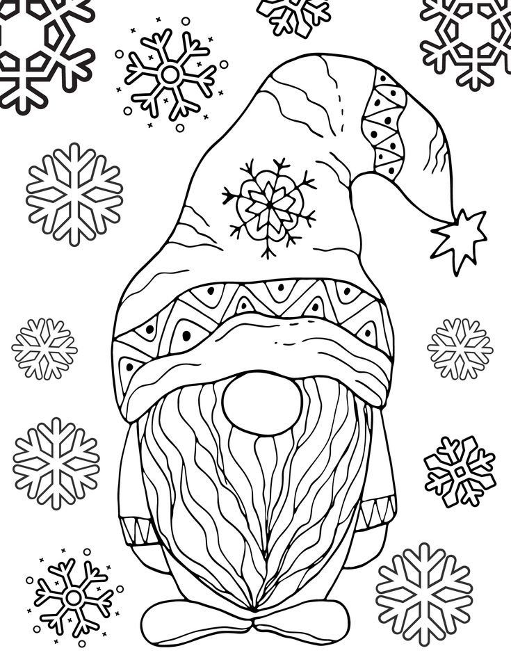 Free Printable Winter Gnomes Coloring Pages For Kids And Adults Free Free Printable Winter Gnomes Coloring Pages For Kids And Adults Free