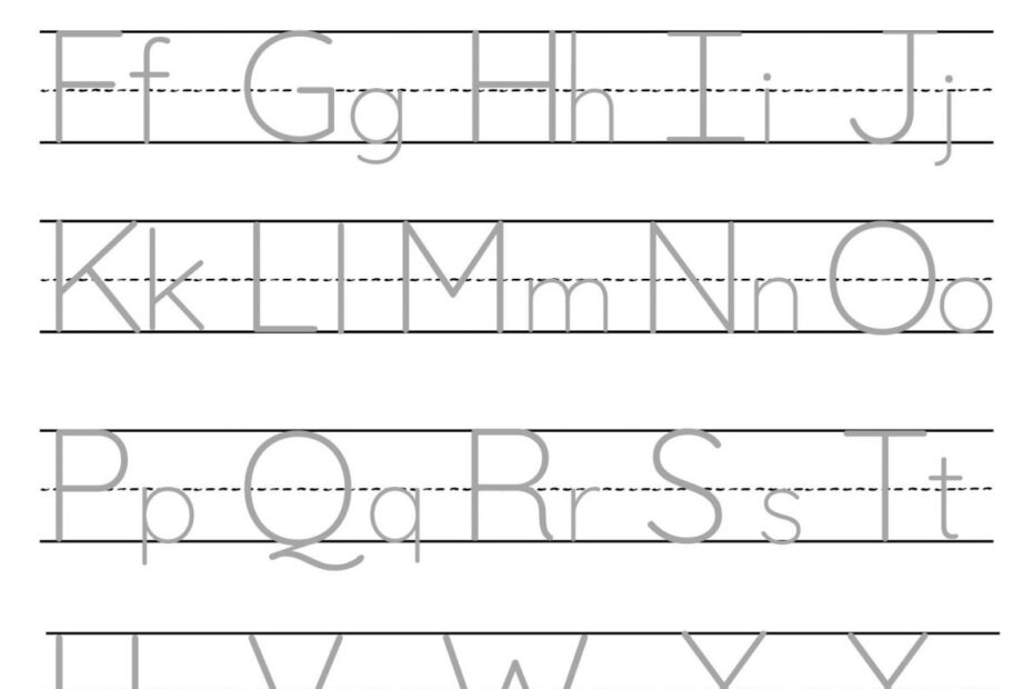 Free Traceable Alphabet Printable Sheets