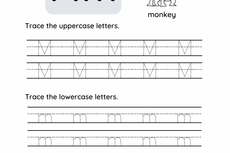 Free Tracing Letter M Printable PDF Trace The Letter M
