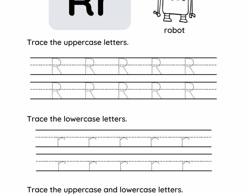 Free Tracing Letter R Printable PDF Trace The Letter R