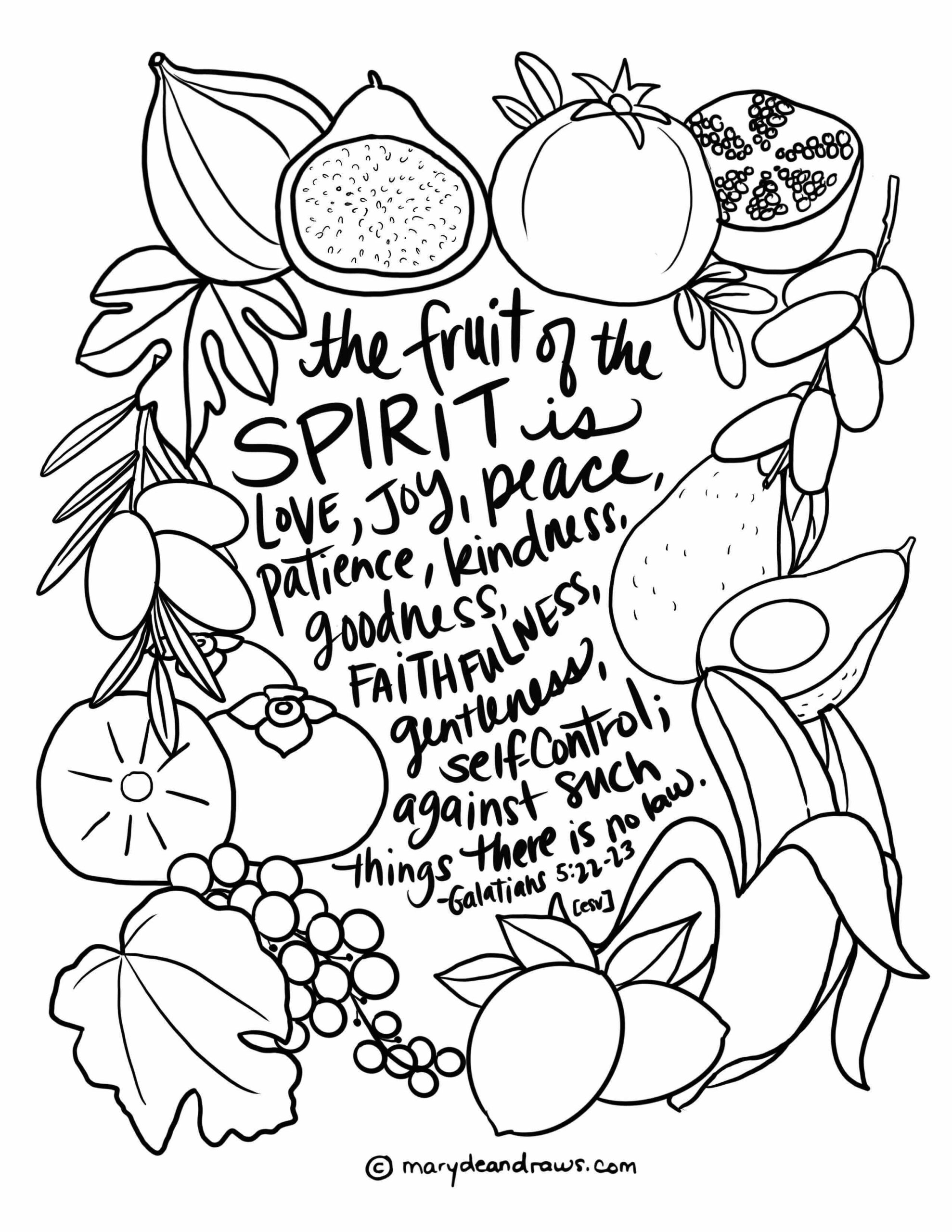 Fruit of the Spirit Coloring Pages Printable Fruit of the Spirit Coloring Pages Printable