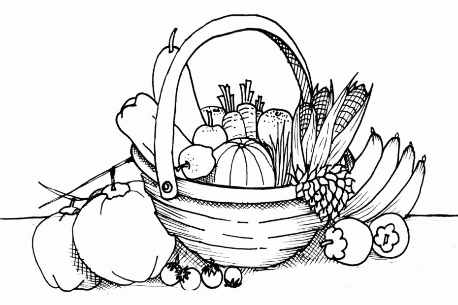 Fruits And Vegetables Coloring Pages For Kids Printable Coloring Home
