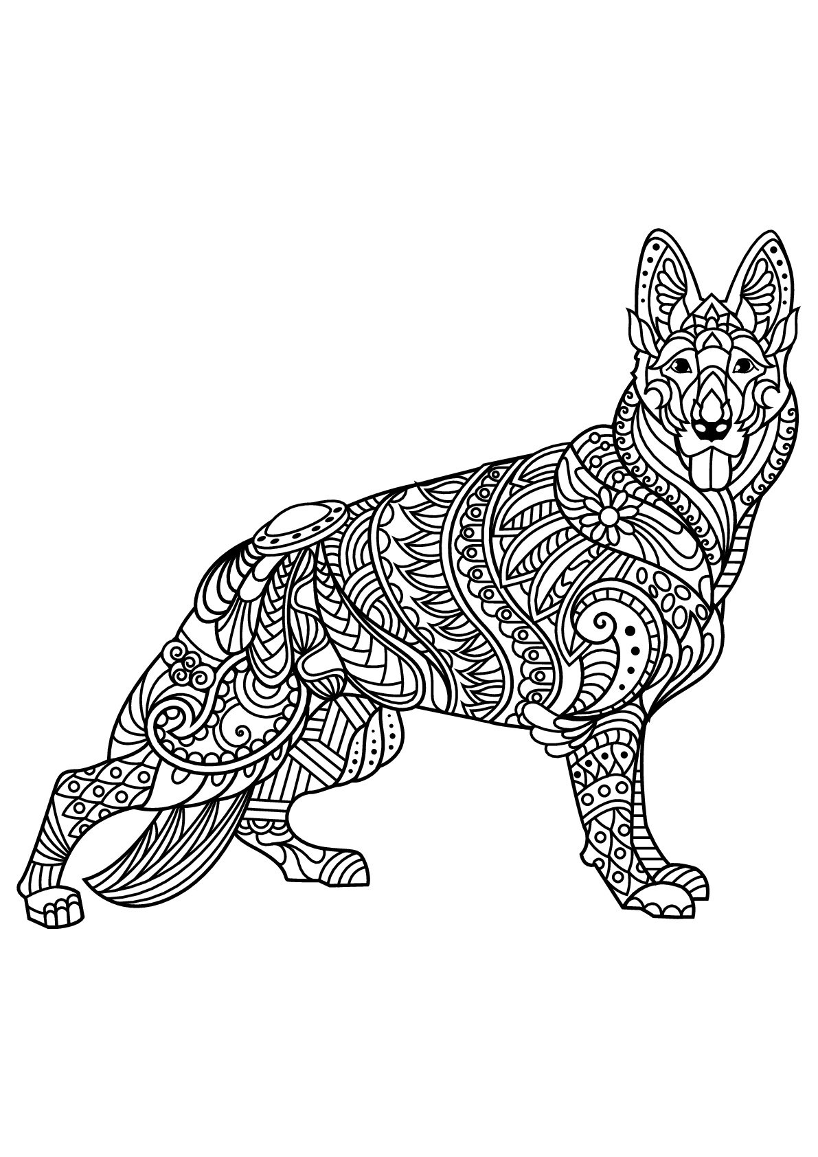 German Shepherd Dog Coloring Pages For Kids German Shepherd Dog Coloring Pages For Kids