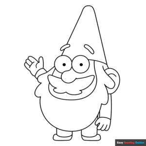 Gnome From Gravity Falls Coloring Page Easy Drawing Guides