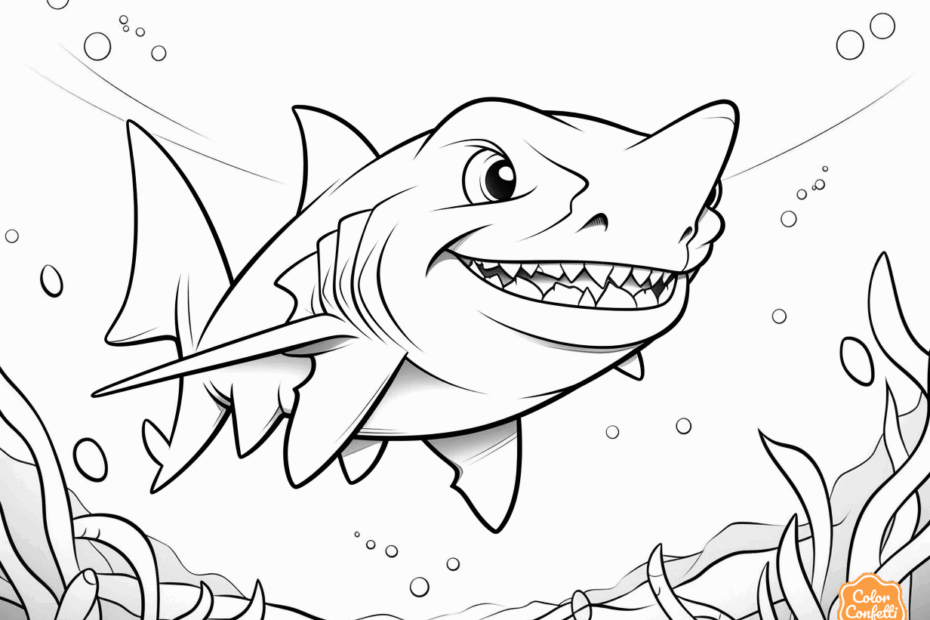 Goblin Shark Coloring Page Free Printable For Kids