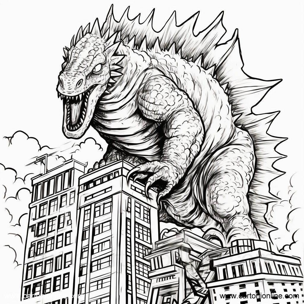 Godzilla picture to colour in