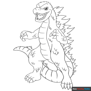 Godzilla Coloring Page Easy Drawing Guides