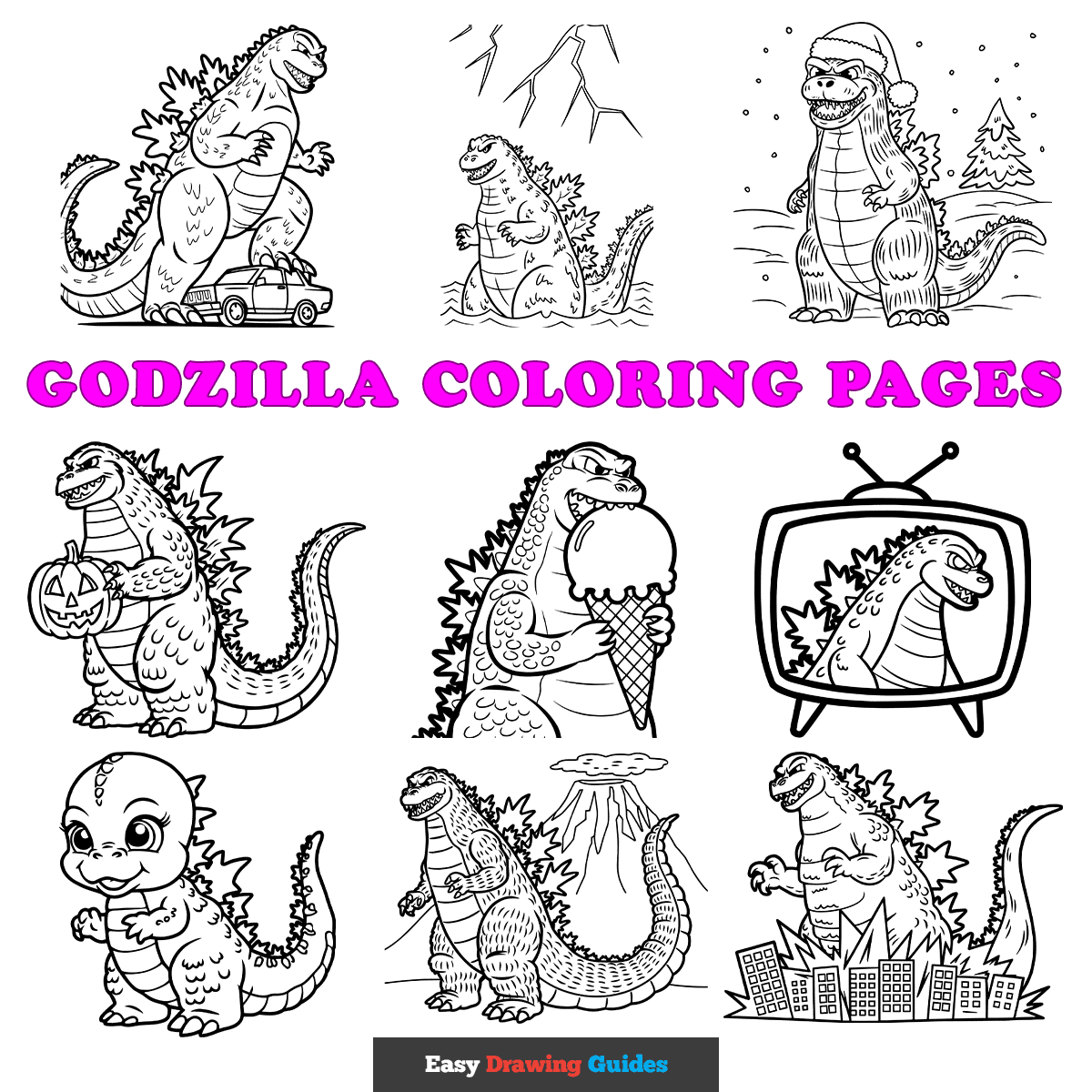 Godzilla Coloring Pages For Kids 13 Printable Sheets